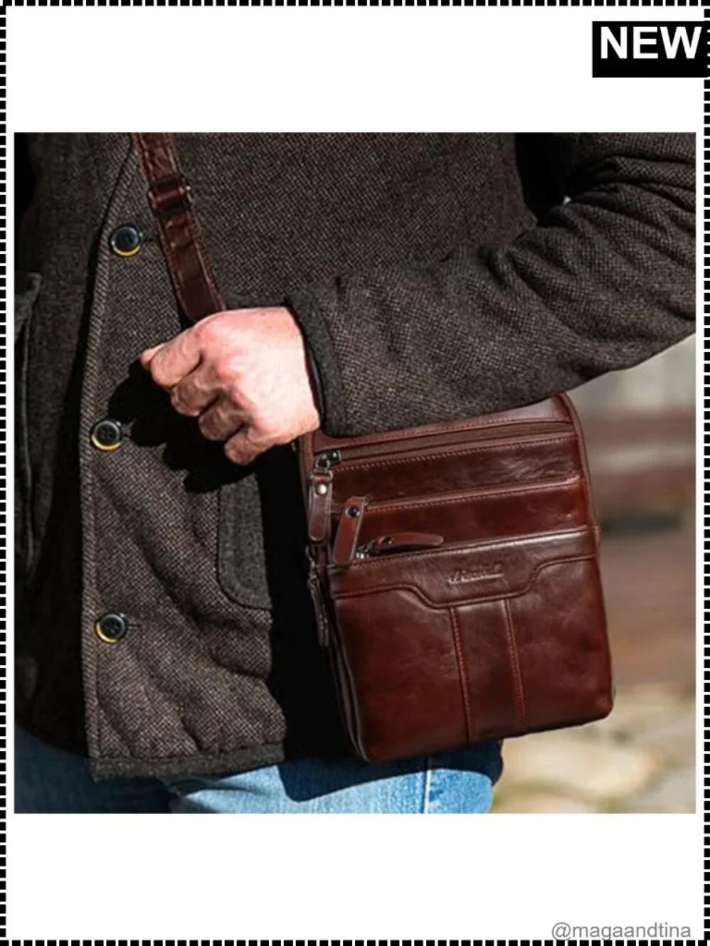 N/A leather messenger